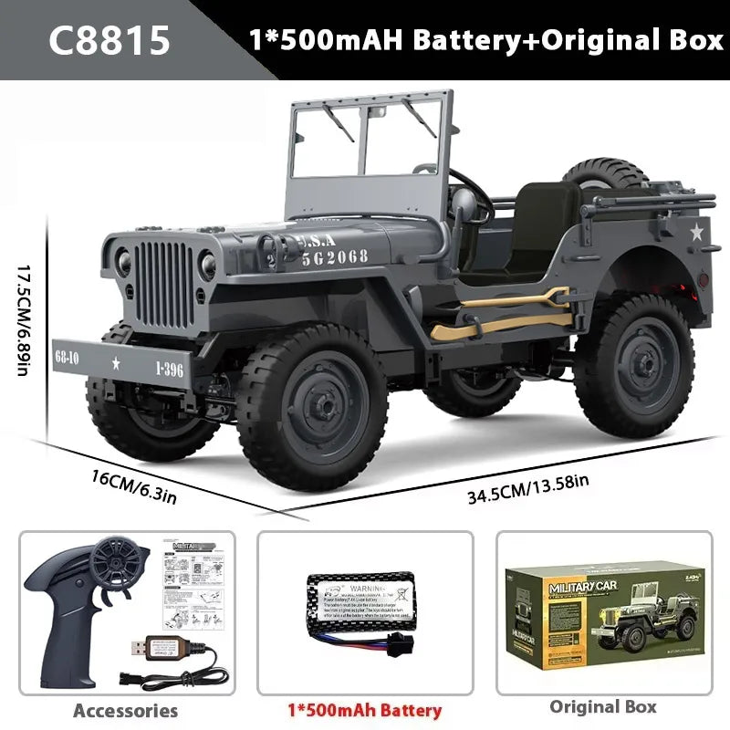 Willys RC 4WD Military Crawler Toy