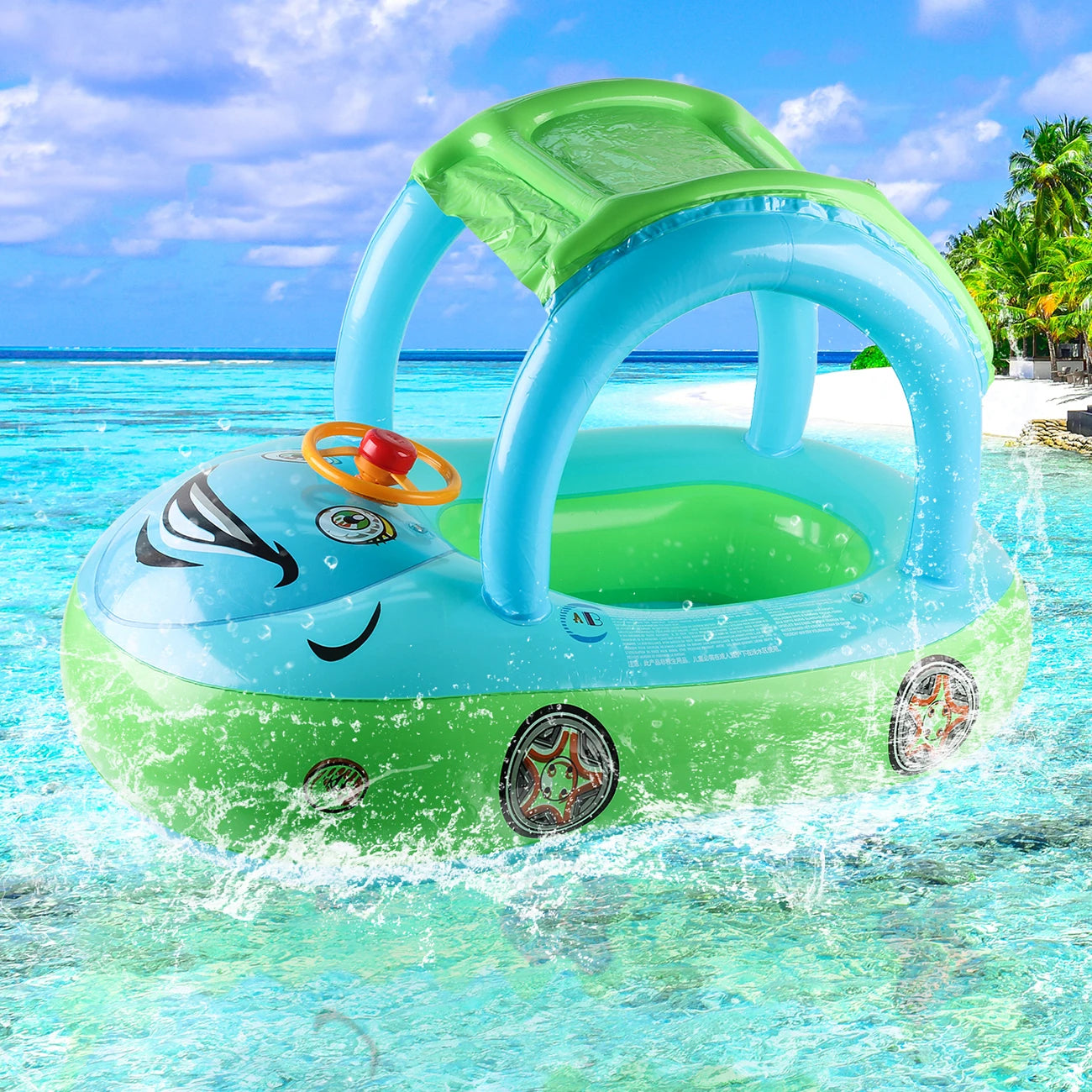 Car-Shaped Toddler Pool Float – Baby Swim Ring Toy