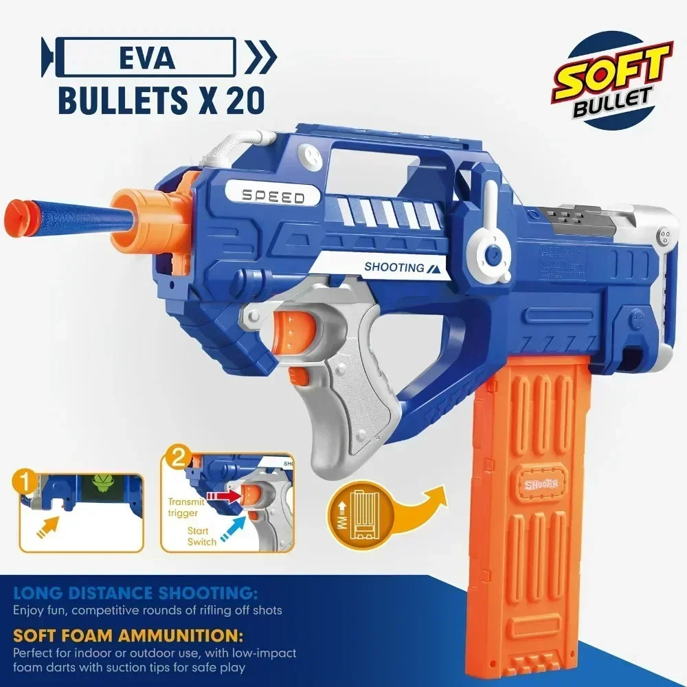 Electric Soft Bullet Sniper Toy Gun for Kids – Nerf/EVA Dart Compatible