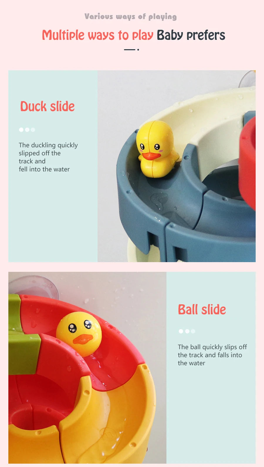 Baby Bath Toy – Duck Water Slide with Suction Cup