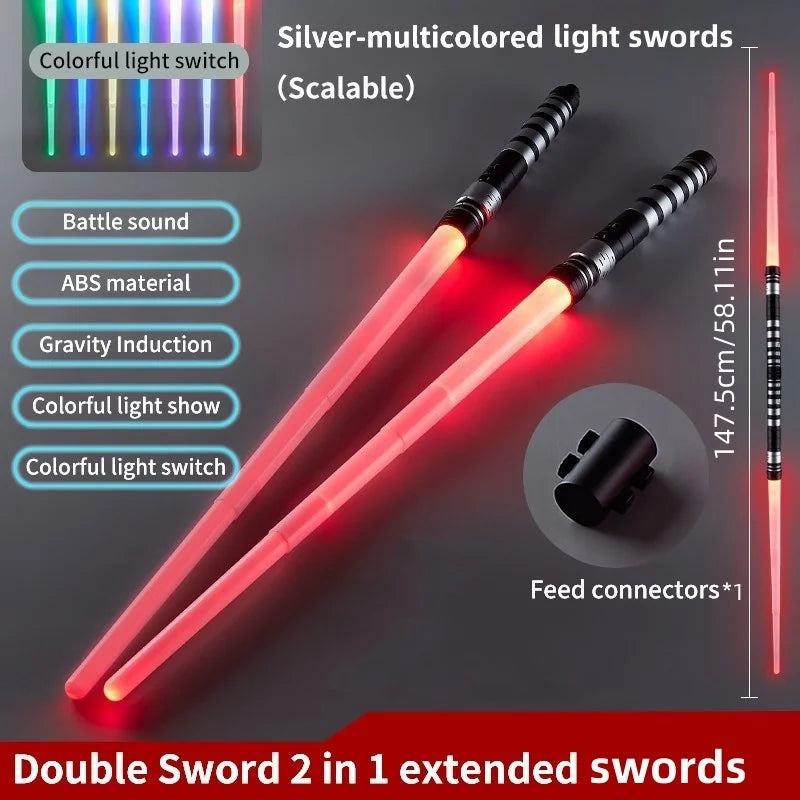 Retractable 7-Color Lightsaber Toy with Sound & Light Show