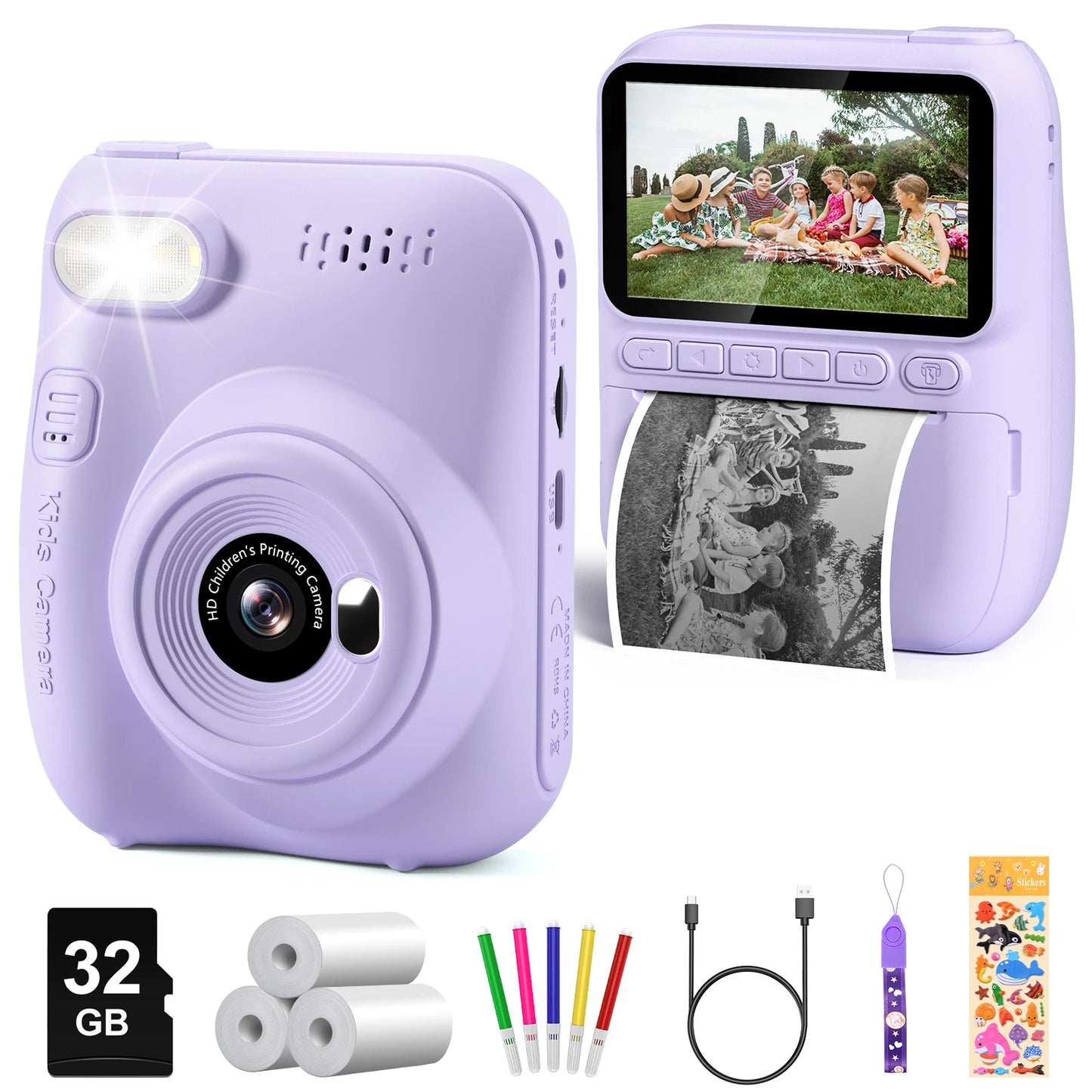 Kids Instant Print Camera – 32MP HD Digital Toy