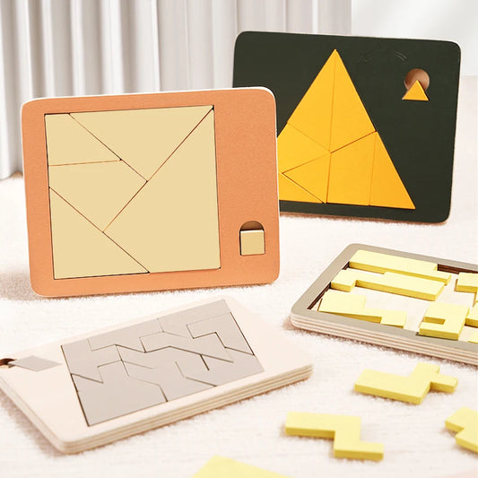 Geometric Wooden Jigsaw Puzzle Toy