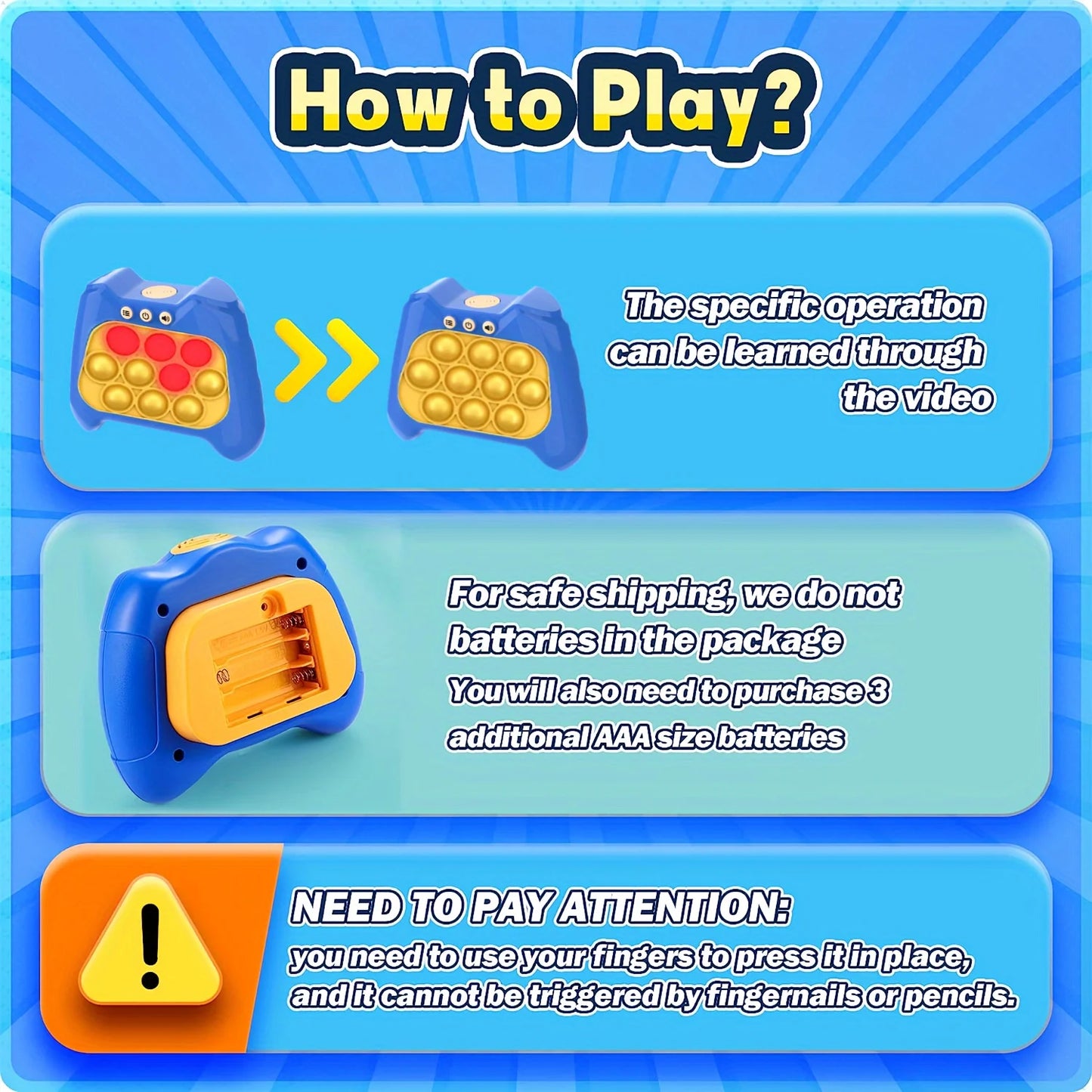 Portable Pop Light Fidget Game Toy – Stress Relief for Kids