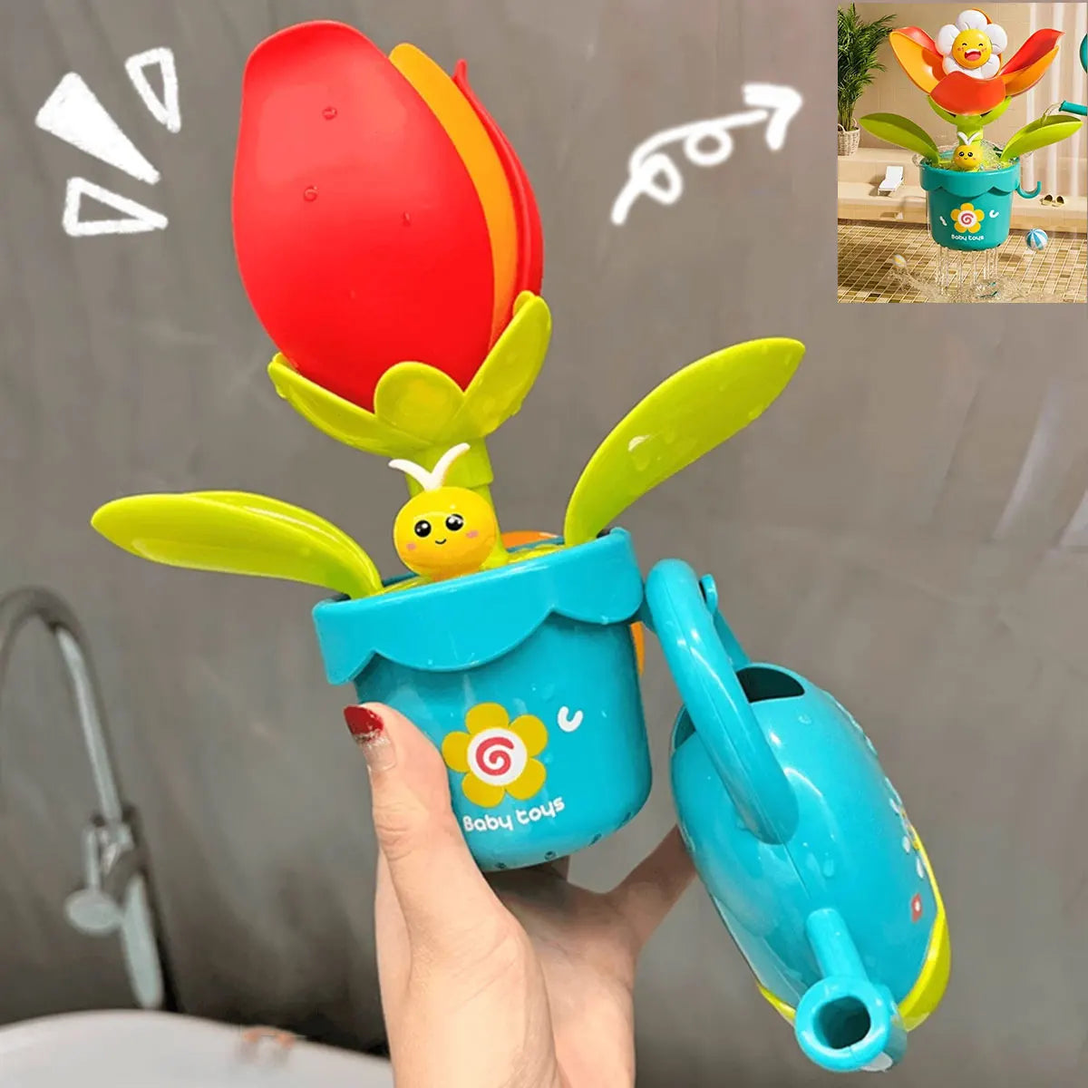 Baby Bath Toy – Waterwheel Duck & Flower Fun